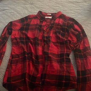 Hollister Boyfriend fit red flannel
